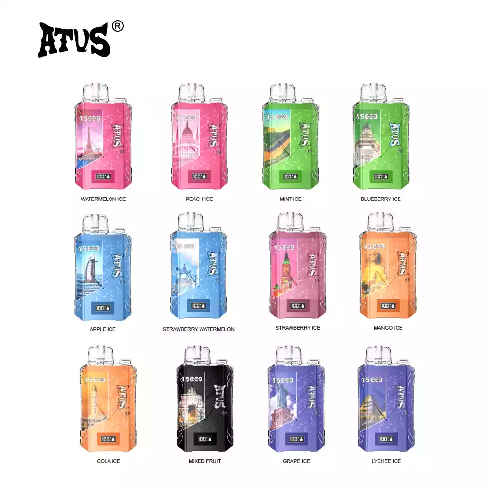 ATVS Disposable Vape Pen 15000 Puffs 5% Low Nicotine Original Factory High Quality Rechargeable Disposable Electronic Cigarette Bulk Buy Wholesale