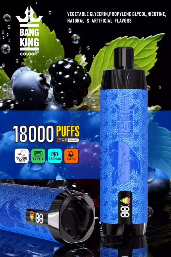 BANG KlNG DTL Screen Vape Pen 18000 Puffs 4 měřítko