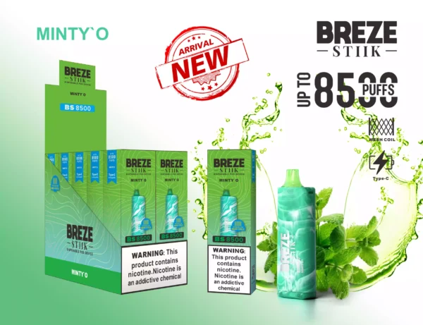 BREZE STIIK BS8500 Vape Pen 8500 Puffs 5 mērogots