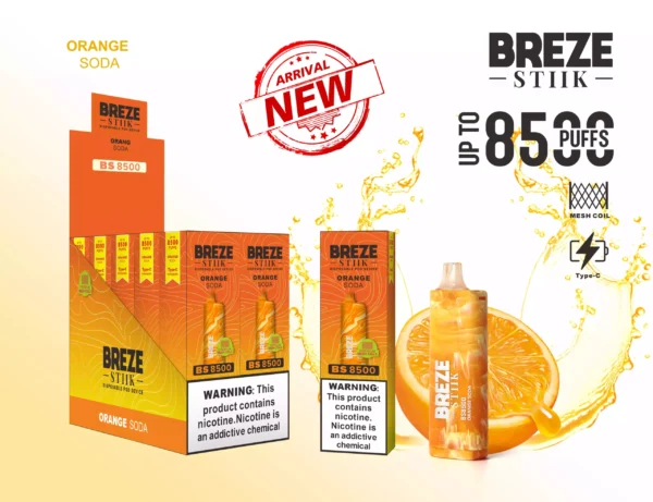 BREZE STIIK BS8500 Vape Pen 8500 Puffs 6 mērogoti