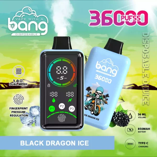 Vape de unică folosință Bang 36000 Puffs de înaltă calitate cu rezervor dublu de e-lichid de 36 ml și opțiuni multiple de nicotină (11)