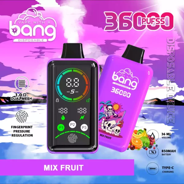 Vape de unică folosință Bang 36000 Puffs de înaltă calitate cu rezervor dublu de e-lichid de 36 ml și opțiuni multiple de nicotină (13)