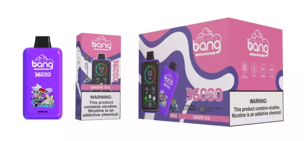 Vape de unică folosință Bang 36000 Puffs de înaltă calitate cu rezervor dublu de e-lichid de 36 ml și opțiuni multiple de nicotină (18)