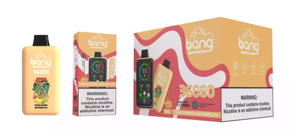 Vape de unică folosință Bang 36000 Puffs de înaltă calitate cu rezervor de lichid electronic dublu de 36 ml și opțiuni multiple de nicotină (20)