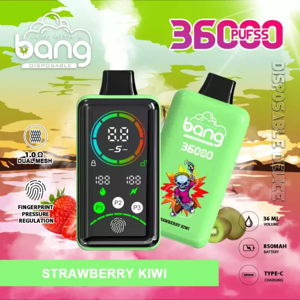 Vape de unică folosință Bang 36000 Puffs de înaltă calitate cu rezervor dublu de e-lichid de 36 ml și opțiuni multiple de nicotină (5)