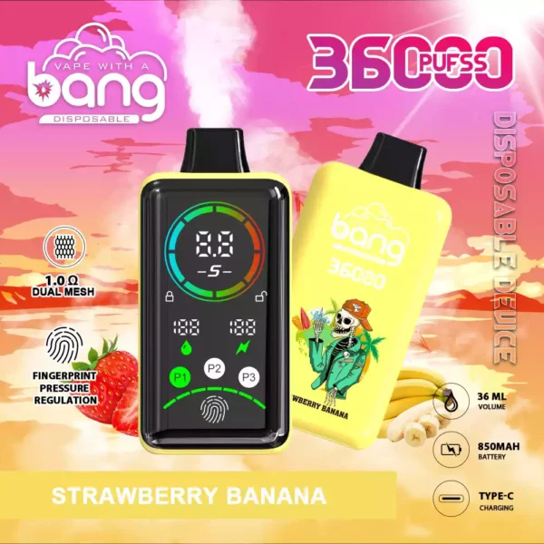 Vape de unică folosință Bang 36000 Puffs de înaltă calitate cu rezervor dublu de e-lichid de 36 ml și opțiuni multiple de nicotină (9)