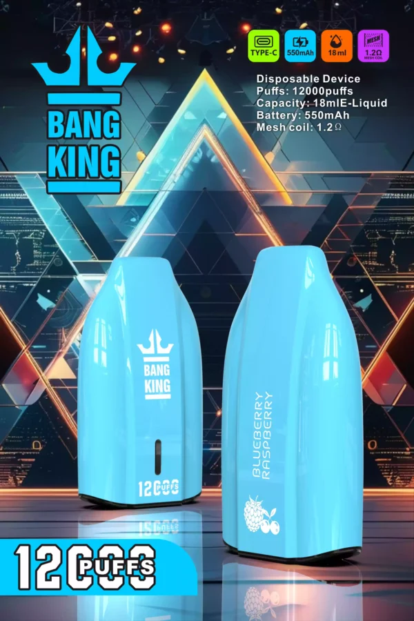 Χονδρική Bang King 12000 Puffs Vape μίας χρήσης Απολαύστε εξαιρετικό άτμισμα με χωρητικότητα 12 ml και επαναφορτιζόμενη μπαταρία (2)