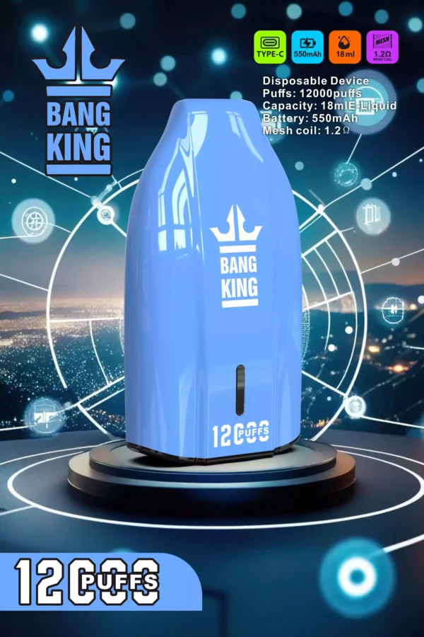 Χονδρική Bang King 12000 Puffs Vape μίας χρήσης Απολαύστε εξαιρετικό άτμισμα με χωρητικότητα 12 ml και επαναφορτιζόμενη μπαταρία (3)