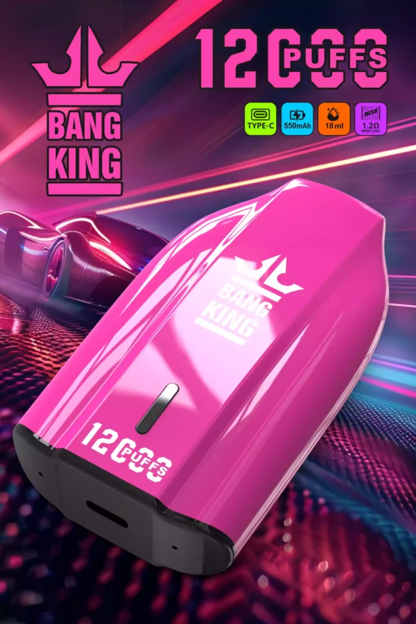 Χονδρική Bang King 12000 Puffs Vape μίας χρήσης Απολαύστε εξαιρετικό άτμισμα με χωρητικότητα 12 ml και επαναφορτιζόμενη μπαταρία (5)