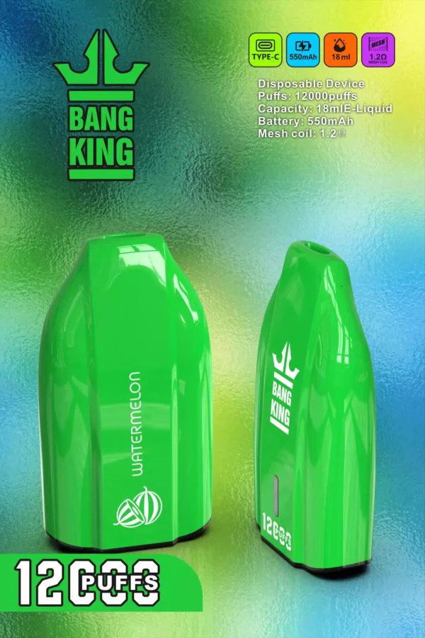 Χονδρική Bang King 12000 Puffs Vape μιας χρήσης Απολαύστε εξαιρετικό άτμισμα με χωρητικότητα 12 ml και επαναφορτιζόμενη μπαταρία (6)