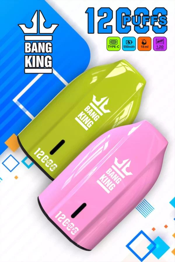 Χονδρική Bang King 12000 Puffs Vape μίας χρήσης Απολαύστε εξαιρετικό άτμισμα με χωρητικότητα 12 ml και επαναφορτιζόμενη μπαταρία (8)